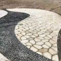 南阳 黄金麻冰裂纹地铺石工地铺装案例