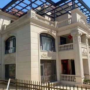 南阳 黄金麻花岗岩荔枝面别墅外墙干挂