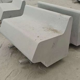 南阳 芝麻白花岗岩异形坐凳，石凳