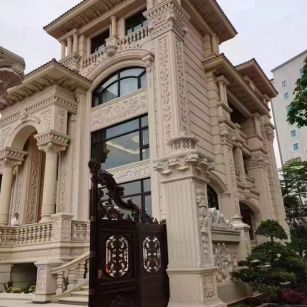 南阳 黄金麻花岗岩别墅外墙干挂效果展示