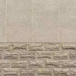 南阳 黄金麻自然面蘑菇石配荔枝面干挂