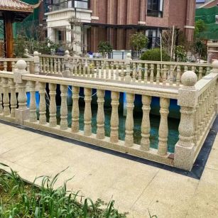 南阳黄金麻花岗岩石材栏杆，扶手，将军柱，花瓶柱