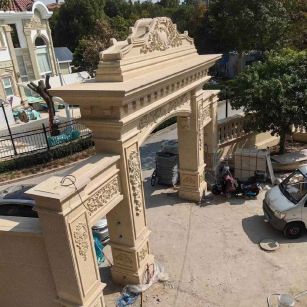 南阳 黄金麻荔枝面花岗岩别墅门楼