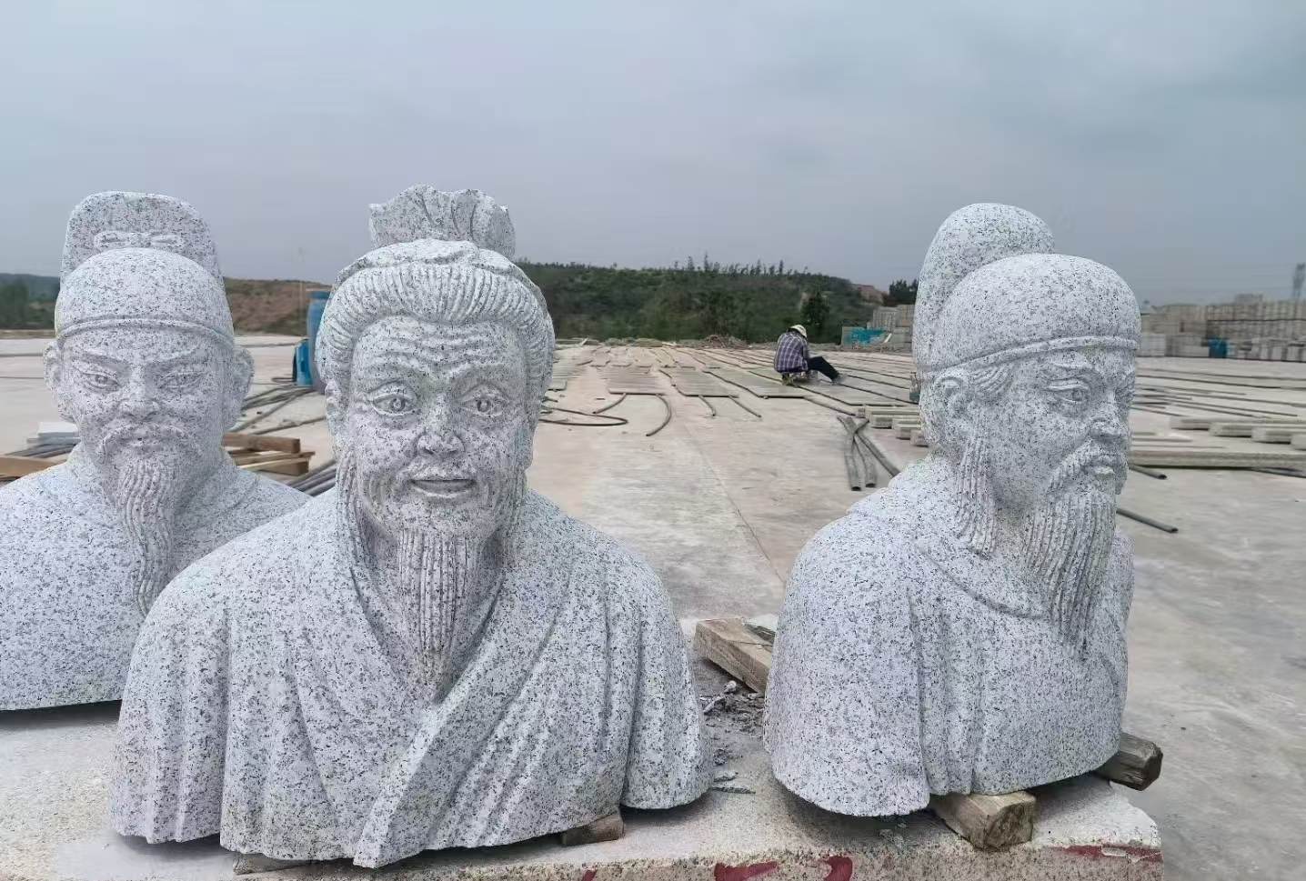 南阳 白麻花岗岩石材人物立体雕刻