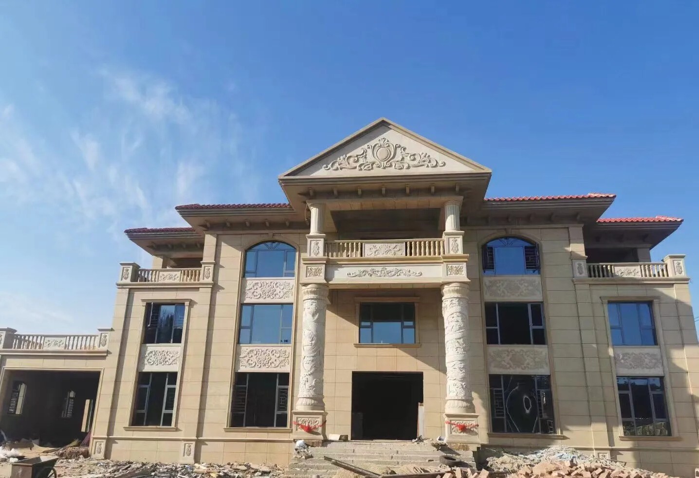 南阳 黄金麻花岗岩别墅外墙干挂