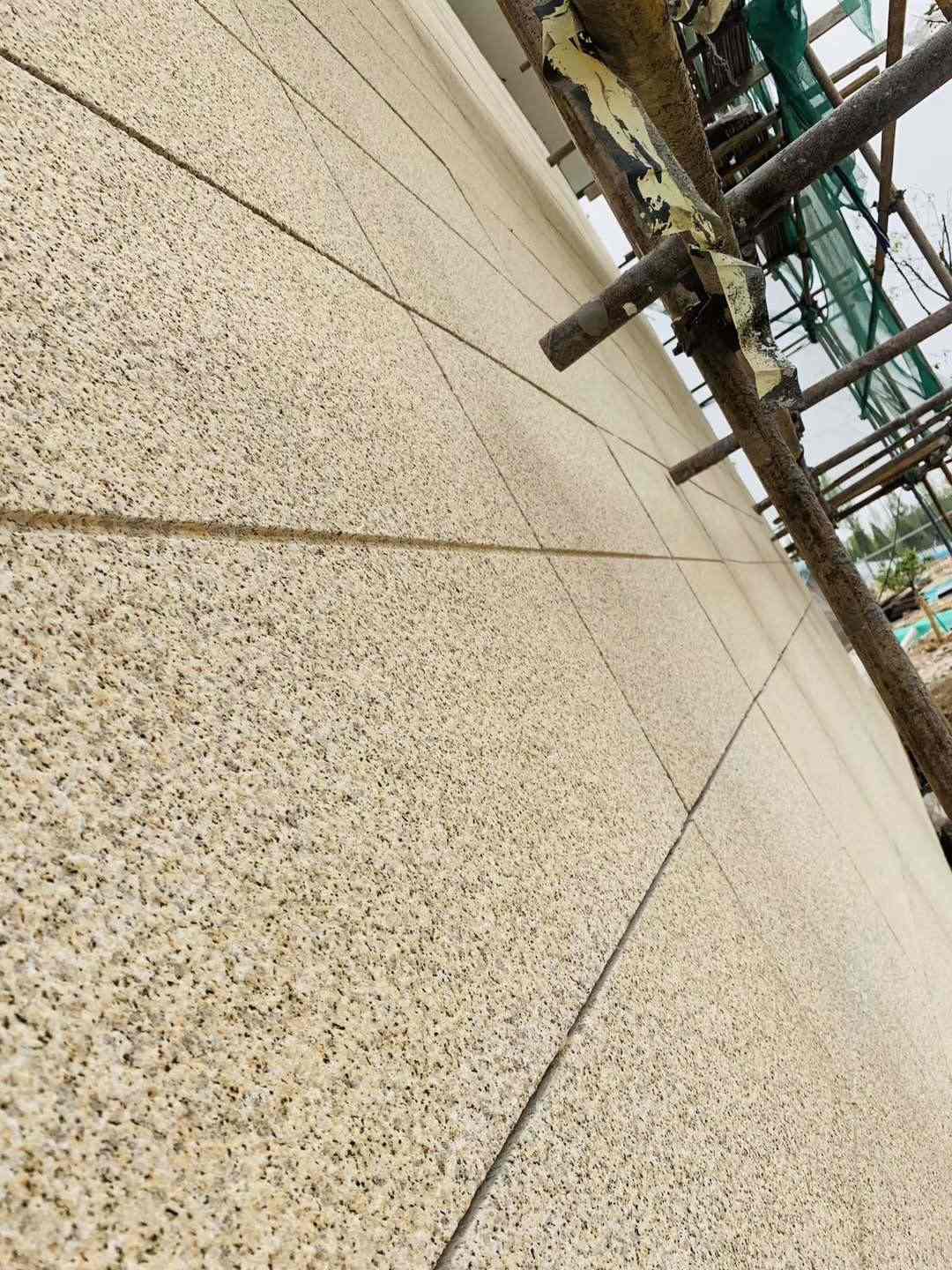 南阳 黄金麻花岗岩荔枝面外墙干挂石材效果示例