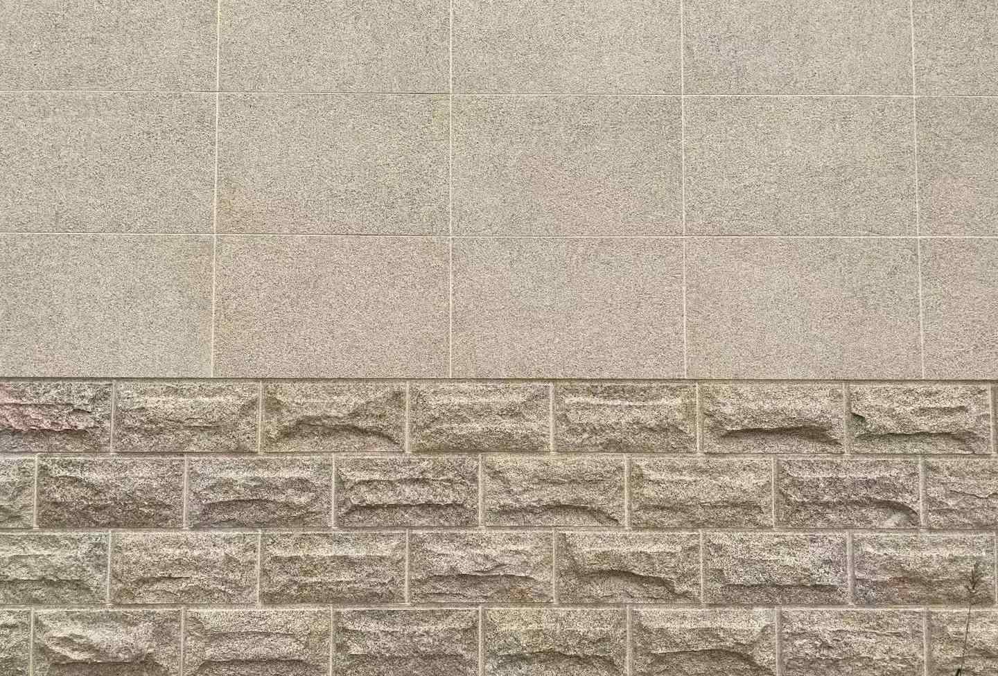 南阳 黄金麻自然面蘑菇石配荔枝面干挂